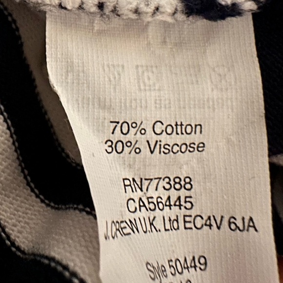 J. Crew Villa Button-Back Detail Dress Black/Cream Stripe  - Size Small - Picture 6 of 10